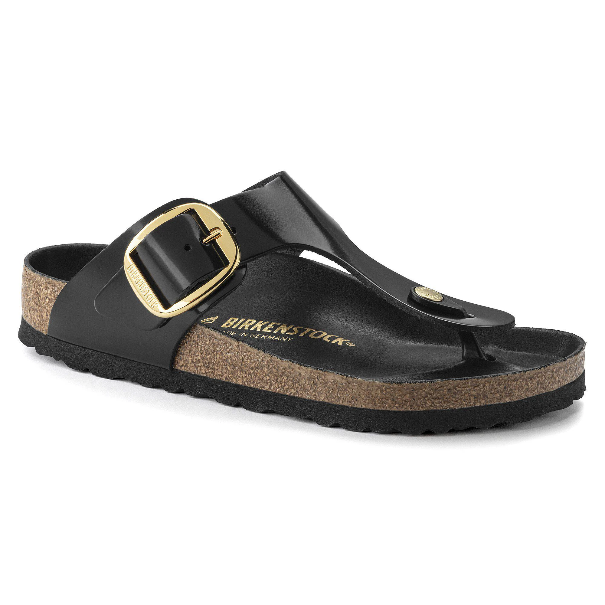 Gizeh Big Buckle Natürliches Leder Patent