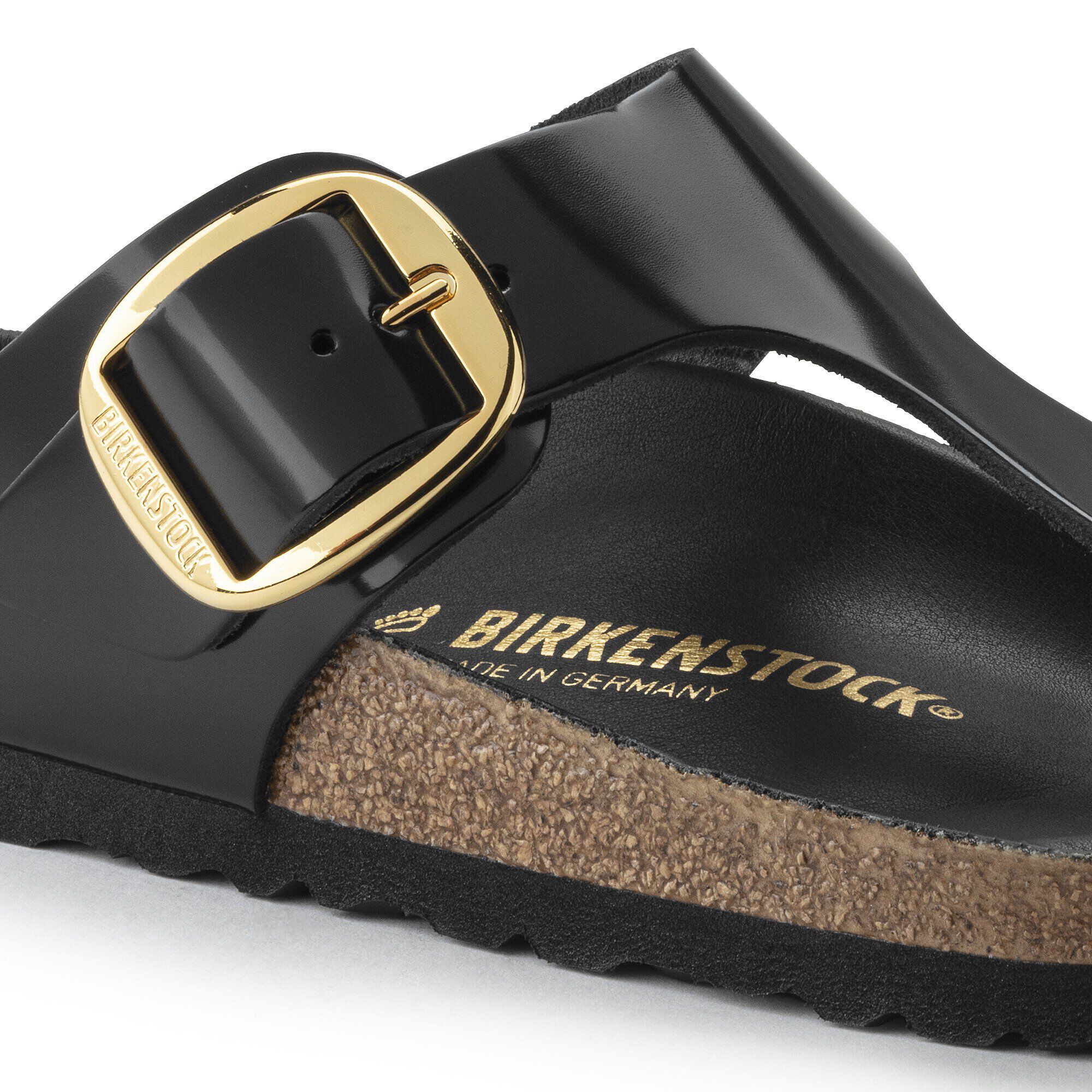 Gizeh Big Buckle Natürliches Leder Patent